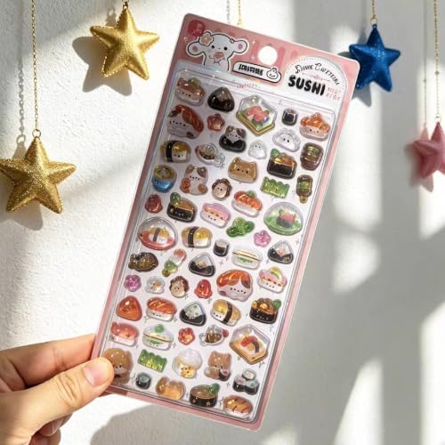 3D Puffy Stickers, Kawaii Resin Decorative Stickers for Phone Case, Notebook, Scrapbooking (Style-8)