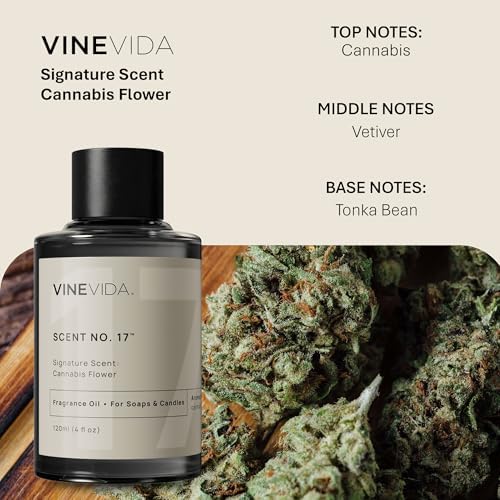 VINEVIDA [4oz] Cannabis Flower Fragrance Oil - Made in USA Scents for Candle Making - Natural Candle Fragrance Oil - Scents for Soap Making