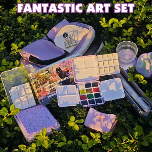 Travel Watercolor Set - 12 Color All-in-One Portable Kit