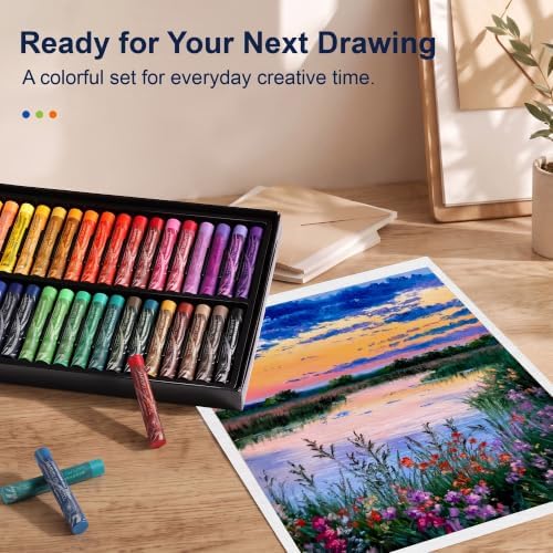 rubens 36 Colors Soft Oil Pastels, Creamy & Easy Blending
