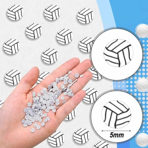 Weysat 60g Mini Volleyball Polymer Clay Slices 0.2 Inch for Nail Art DIY