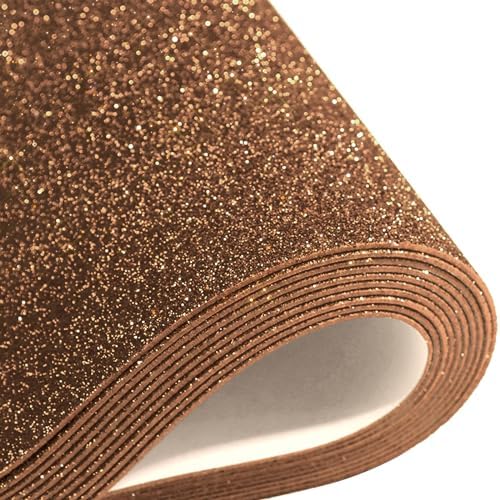 10 Sheets Glitter Cardstock Paper Self-adhesive Backs 30 X 20cm A4 Paper for Thanksgiving Christmas Card DIY Crafts Scrapbook Card Decoration (Light Brown)
