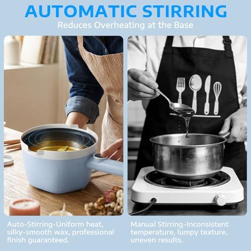 OFFNOVA Self-Stirring Wax Melter kit for Candle Making, 6LB / 3L Large Capacity Digital Temp, Candle Making Kit for Beginners & DIY