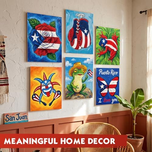 Tinlade 12 Pcs Pre Drawn Canvas for Painting Stretched,Puerto Rico