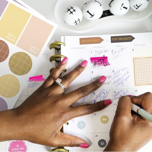 Ctosree 24 Sheets Planner Stickers with Tweezer to Do List, Neutral Color