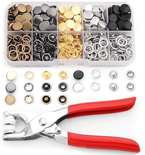 MIFOLEU 9.5mm Snap Button Kit, Metal Snaps Buttons for Fabric (400PCS)