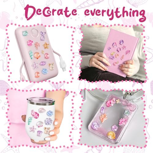 Stickers Pink Ocean Theme Cute Puff Stickers with Glitter Funny Kawaii, Sea Star, Shell, Conch 3D Puffy for Scrapbooks Planner Journals Laptops Phone Case Decoration Laptops Phone Case DIY