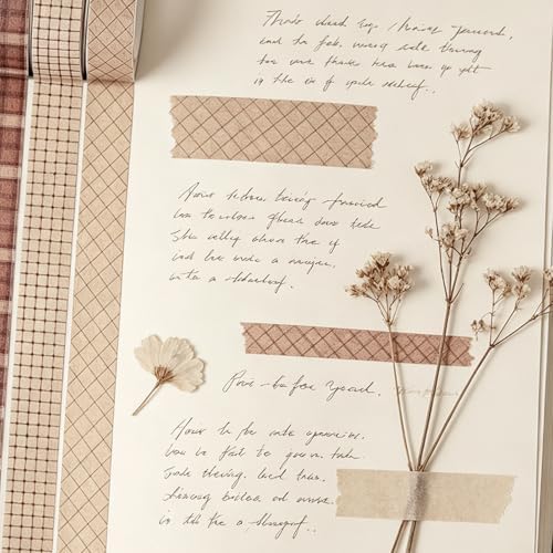 16 Rolls Vintage Gingham Plaid Washi Tape Set