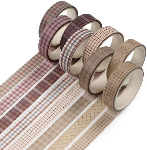 8 Rolls Washi Tape Set 10 mm Plaid Washi Tape Set