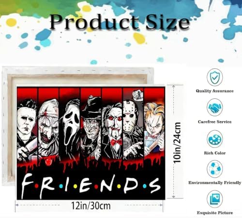 Horror Paint by Numbers Kit for Adults Beginner with Framed 10x12 Inch