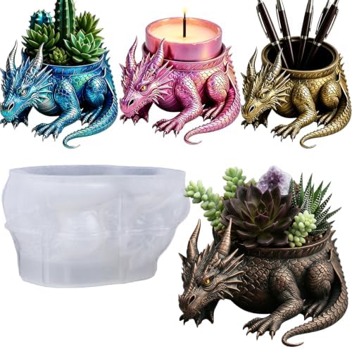 3D Dragon Epoxy Resin Silicone Mold Reptiles Animal Casting Mold