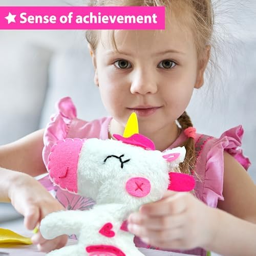 KRAFUN Unicorn Sewing Kit for Kids Ages 8-12 | No Scissors
