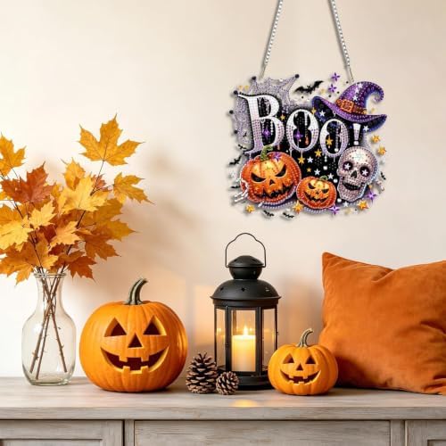 Halloween Diamond Art Hanging Kit for Adult, Diamond Art Painting 8x8inch