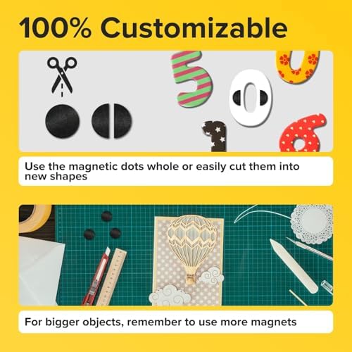 Sticky Flexible Adhesive Magnets for Crafts, 0.8"x0.08" (20x2mm), 120 pcs