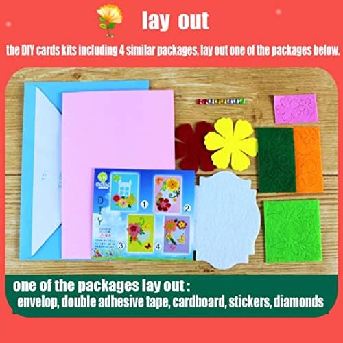 QIAONIUNIU Card Making Kits DIY Handmade Greeting Card Kits for Kids, Christmas Card Folded Cards and Matching Envelopes Thank You Card Art Crafts Crafty Set Gifts for Girls & Boys