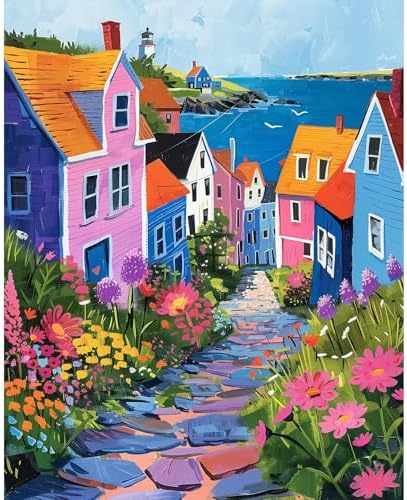 PRASIO Paint by Numbers Kit for Adults Beginner, Landscape Easy Adult Paint by Number Kits on Canvas, DIY Acrylic Watercolor Oil Paint by Number for Adults for Home Decor Gift 16x20 Inch