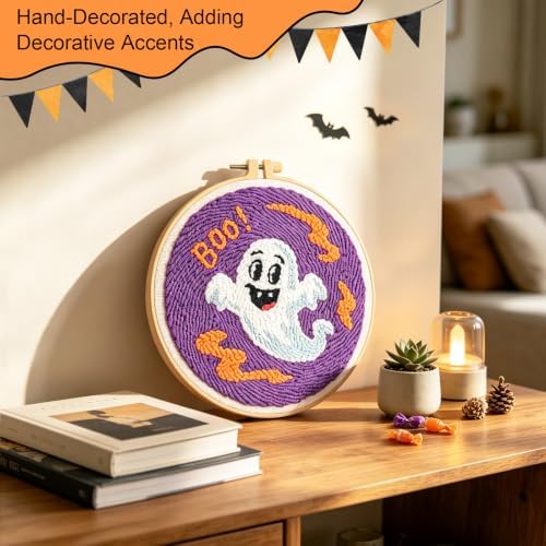 Halloween Punch Needle Kit Beginners Ghost Stitching Kit for Craft Lover
