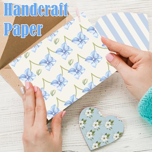 48 Sheets Hydrangea Scrapbook Paper,Hydrangea Pattern Decorative Scrapbook Paper for Journals DIY Cards and Photo Albums,Aesthetic Craft Supplies