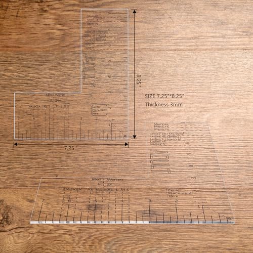 Left Chest Logo Placement Tool for Heat Press, Embroidery Placement Ruler, Acrylic Tshirt Ruler for Pocket Prints