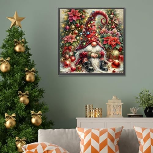 WNPOKN Christmas Gnome Diamond Art Kits for Adults 14 x 14inch