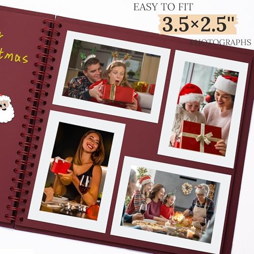 Scrapbook Photo Album 7"x7" 20 Sheets 40 Pages Hardcover Kraft Paper Khaki