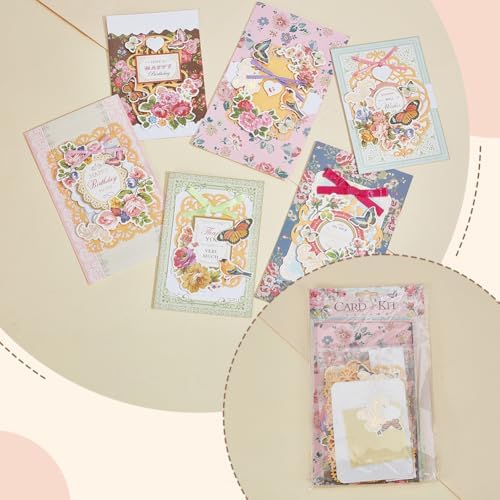 AHANDMAKER Handmade Greeting Card Making Kits, DIY Thank You Card Set Flowers Theme Paper Envelopes Cards Stickers for Christmas Thanksgiving Mother's Day Birthday Gifts Crafts Decorations