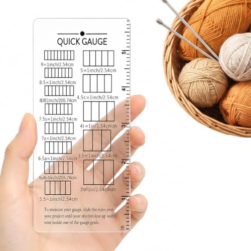 Quick Gauge Ruler for Knitting and Crochet,