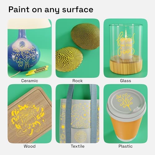 ARTISTRO Yellow Acrylic Paint Markers - 0.7mm Extra Fine-Tip - Set of 2
