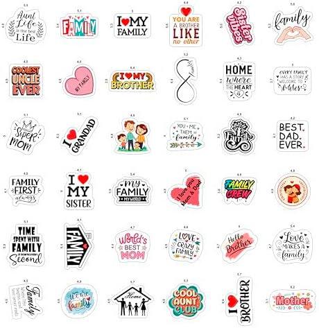 100Pcs Family Stickers for Scrapbooking, Water Bottle - Family Gifts Ideas, Party Supplies & Decoration - Gift for Women & Men