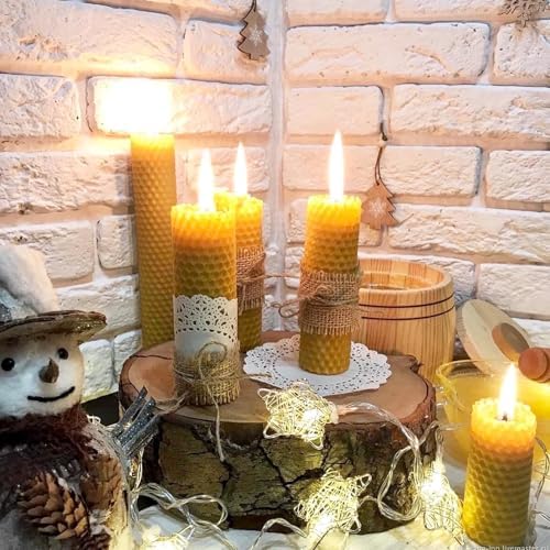 Oungy 24pcs Beeswax Sheets 8x8 Inch Include Cotton Wick