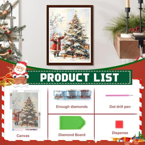 Christmas Diamond Art Kits for Adults,Christmas Tree Diamond Painting