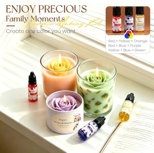 Fanyajoo Candle Making Kit,Candle Making Kit for Adults & Beginners–1200g Soy Wax，Digital Wax Melting Pot, Floral Candle Molds, Gift Boxes,Complete DIY Set，Perfect for Home Crafts & Giftin