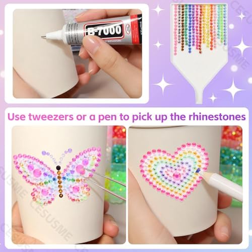 28000Pcs Color Rhinestones Bedazzling Kit, Purple Resin Rhinestones