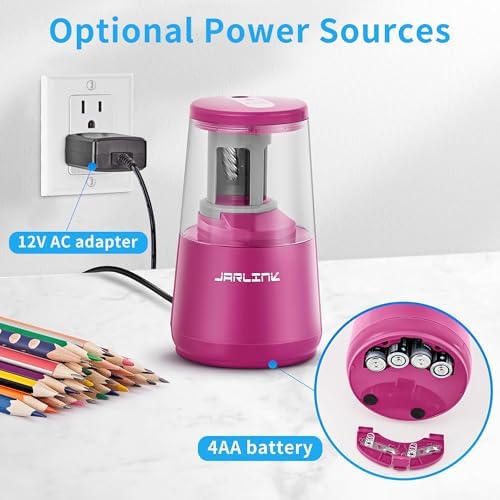 JARLINK Electric Pencil Sharpener, Heavy Duty Helical Blade, Auto Stop