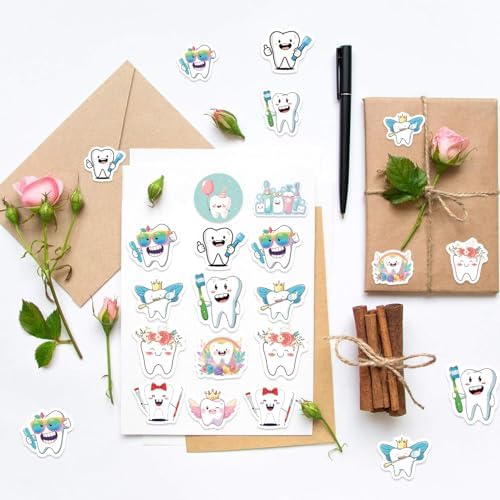 500Pcs Tooth Fairy Stickers Waterproof Vinyl Labels