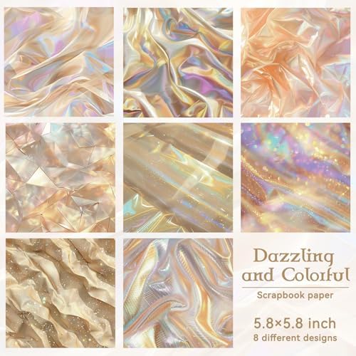 Bomichi 16 Sheets Scrapbook Paper, Vintage Decorative Scrapbook Supplies for Junk Journal Card Making Picture Art Collage DIY 6x6 inches