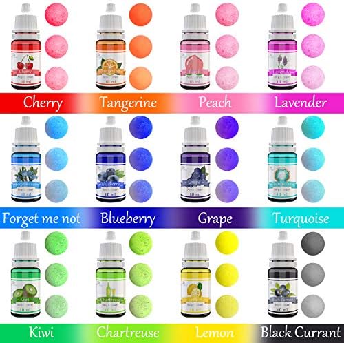 Bath Bomb Mold Set with Soap Colorant, Shrink Wrap Bags - Skin Safe Food Grade Soap Dye for Bath Bomb Making Supplies Kit - Liquid Dye for CP M&P Soap Coloring, Crafts - with Instructions Adult Hobby