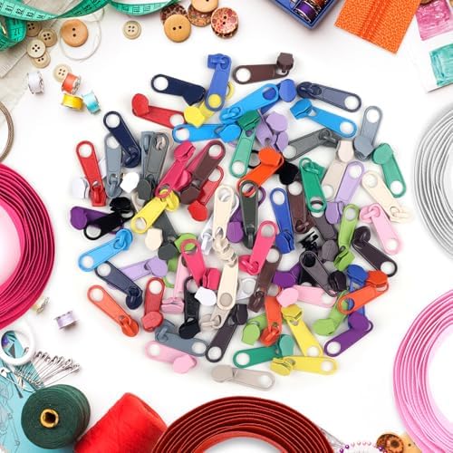 DOITEM 62 Yards 20 Pieces Sewing Zippers #3 Nylon Coil Zippers Assorted Zipper for Sewing with 80 Zipper Sliders for DIY Tailor Sewing Crafts Supplies, 20 Color