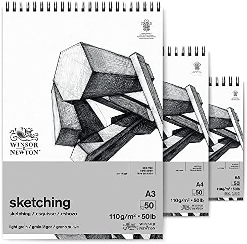 Winsor & Newton Classic Sketching Paper Pad, 5.5" x 8.5", 50 Sheets, 110gsm, Extra White (Pack of 2)