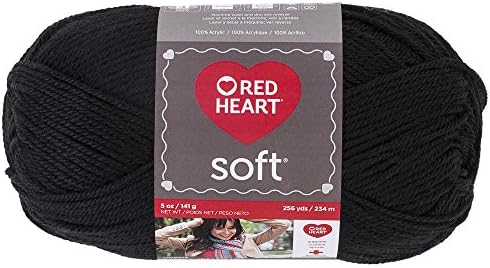 Red Heart Soft Yarn, Black