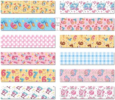 Donut Washi Tape Decorative Tape 12 Rolls,Cute Masking Tape Ice Cream Cake Gifts Wrapping Decorative Paper Stickers for DIY Art Crafts Wrapping Decor Junk Journal Scrapbooking Gifts Stickers