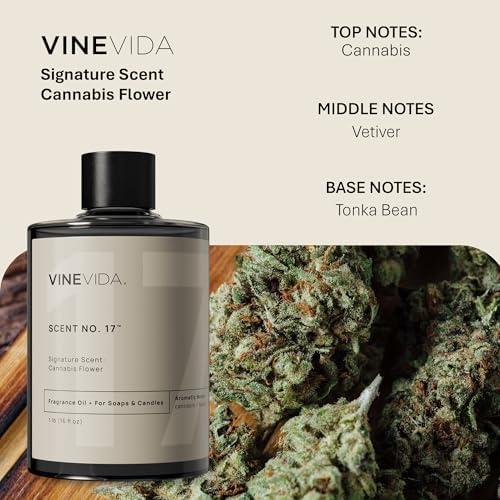 VINEVIDA [16oz] Cannabis Flower Fragrance Oil for Candle Making and Soap Making - Premium Candle Scents for Soy Candles