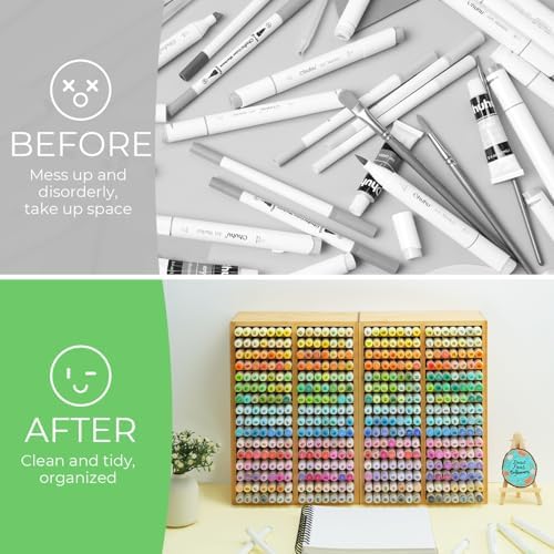 Ohuhu Bamboo Marker Organizer Hold 224 Markers for Honolulu Oahu Series