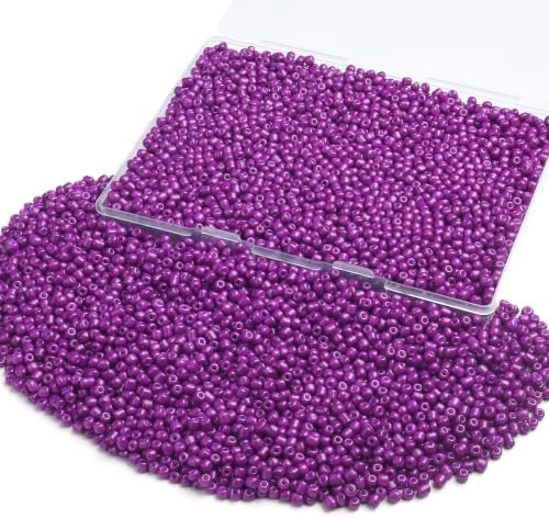 ZHIYUXI 3000Pcs 4mm Purple Glass Seed Beads for Jewelry Making