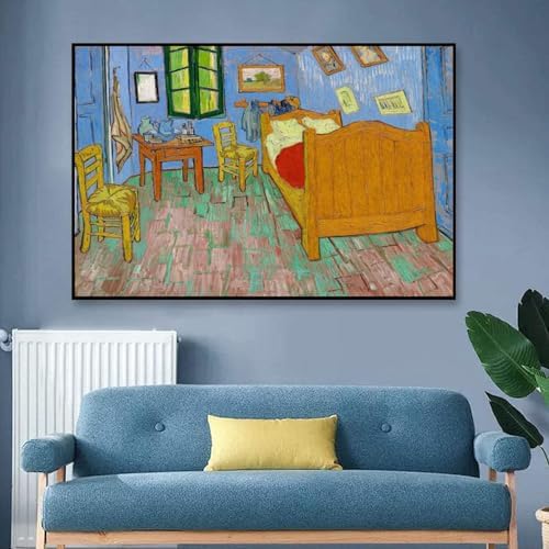 VeGuude Diamond Art Kits for Adults, Full Drill Van Gogh Bedroom in Arles Diamond Painting Kits for Beginners, DIY Full Rhinestone 5D Diamond dots (Gemstone Craft), Home Wall Decoration (12x16 inch)