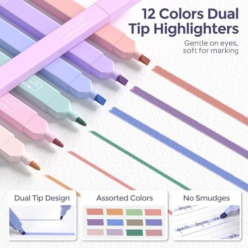 Nicpro School Supplies Stationary Set with Pencil Case, 39 PCS Purple
