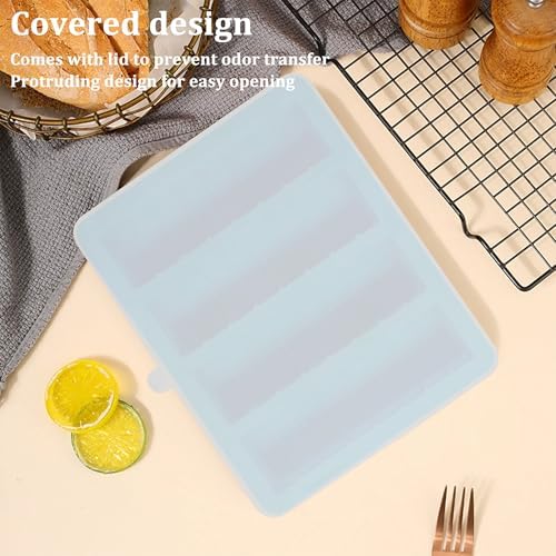 Sidosir 2PCS Butter Silicone Mold with Lid, Non-Stick Butter Mold Tray with Measurements for Homemade Butter, Butters Mold for Chocolate Making and Cakes Baking