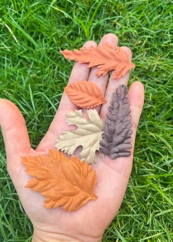 100 pcs Mulberry Paper Leaves DIY Craft Scrapbooking Wedding DIY Craft Supplies Card Mixed Leaves (Mixed Brown Tone)