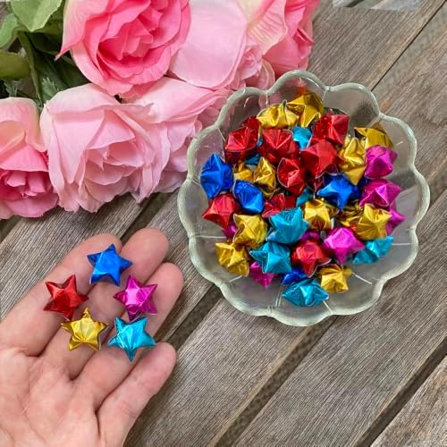 500-Strips Holographic Foil Paper Strips for Making Origami Stars, Lucky Stars, Puff Stars. Reflective Mirror Shiny Paper Strips, 0.5 x 11 inch. (Holographic Mix, 500)