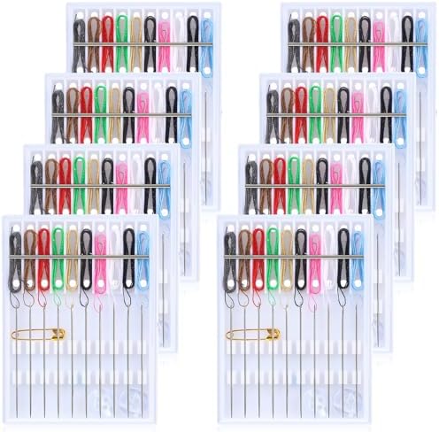 MTLEE 14 Boxes 140 Pieces Quick Fix Sewing Kit, Easy Pre Threaded Needle